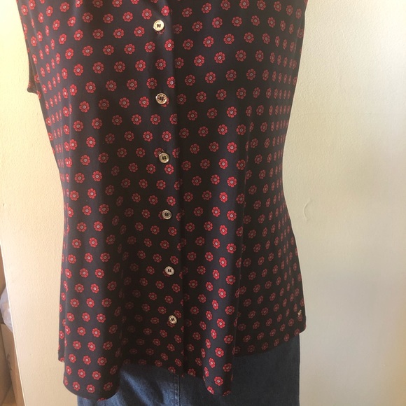 SOLD Tommy Hilfiger Button Down Tank w/ Red Daisy - Picture 7 of 9